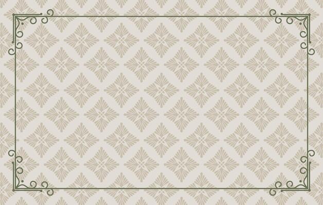Elegant Beige Floral Pattern Border