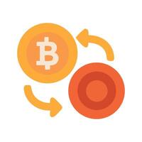 Cryptocurrency Exchange, Bitcoin Conversion Concept Depicting Digital Asset Transfer and Trading vector