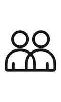 Minimalist icon of two people connected, symbolizing teamwork and collaboration vector