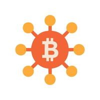 Bitcoin network connection, cryptocurrency decentralized technology innovative banking future vector