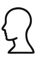 Minimalist head profile illustration, outline design for personal identity vector