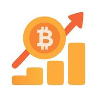 Bitcoin Growth Illustration, Rising Cryptocurrency Value and Investment Potential vector