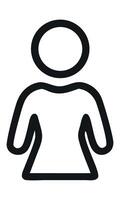 Simple minimalist woman icon, representing people, user interface and avatars vector