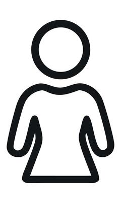 Simple minimalist woman icon, representing people, user interface and avatars