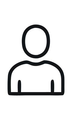 Simple person icon illustration representing user profile or contact