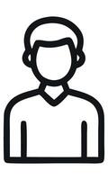 Simple Line Art Illustration of a Person Icon Depicting User or Profile Identity vector