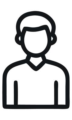 Simple Line Art Illustration of a Person Icon Depicting User or Profile Identity