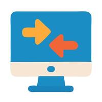 Data transfer concept illustrated with arrows on a computer screen icon graphic vector