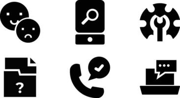 Modern Rounded Filled Customer Service Icon Set vector