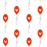 Red Balloons featuring a Charming Hearts Pattern, Perfect for Various Celebrations and Events vector