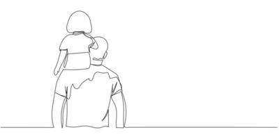 Father and child enjoying a moment together with a view during a sunny day in a calm outdoor setting vector