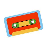 Nostalgic audio cassette tape design with vibrant colors for retro music enthusiasts vector