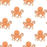 Cute illustration of smiling octopuses on a white background in a playful and colorful design suitable for children vector