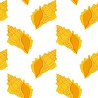 Colorful yellow shells arranged in a repetitive pattern on a white background creating a vibrant and cheerful design vector