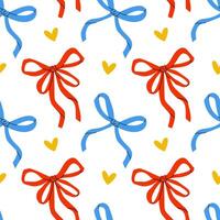 A vibrant and colorful pattern featuring cheerful ribbons and hearts that symbolize joy vector