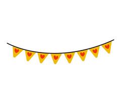 Bright and Colorful Heart Patterned Bunting Perfect for All Types of Festive Celebrations vector