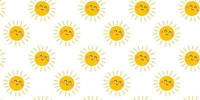 Cheerful sun patterns brighten up any space for a joyful atmosphere during summertime or festive occasions vector