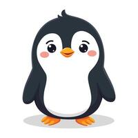 Charming Penguin In Flat Design Art vector