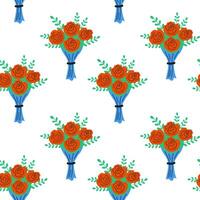 A Beautiful and Vibrant Floral Bouquet Pattern Design That Is Visually Appealing and Colorful vector