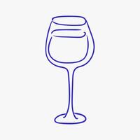 Outline of a glass filled with liquid on a blank background representing minimalistic art inspired by drinkware vector