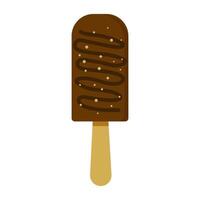 Enjoying a delicious chocolate ice cream bar on a sunny day while relaxing outdoors vector