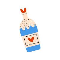 This is a Colorful Bottle that features a Heart Design along with an appealing Topping vector