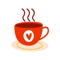 Mug with a heart on white background vector