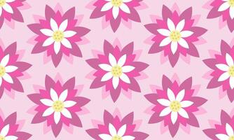 a seamless pattern composed of geometric pink flower with pink background , design for fabric or various pattern printing works. vector
