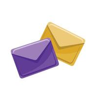 Symbol of correspondence, exchange of letters, two letters color vector