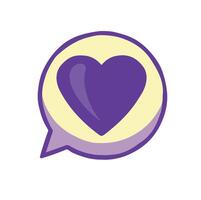 Symbol of thought about love, recognition of sympathy, approval, heart, color vector