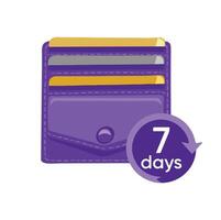 cardholder virtual wallet symbol for 7 days color vector