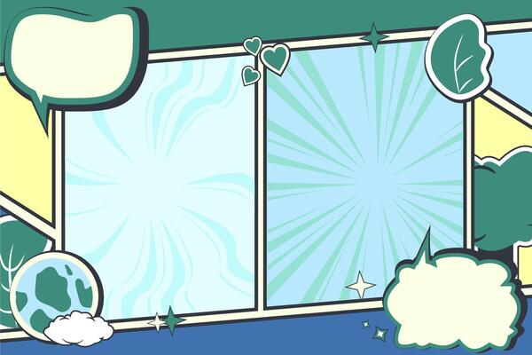 Eco Comic Style Background, earth and nature