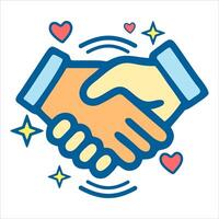 shake hands of Friendship and Positivity ,Colorful Illustration of Connection vector