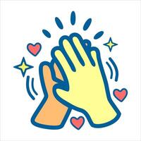 High Five of Friendship and Positivity, Colorful Illustration of Connection vector