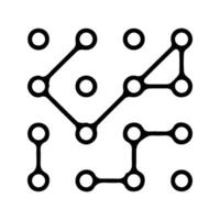 Pattern Lock Icon. Illustration of Pattern Lock on Phone Screen. Complexity Symbol. vector
