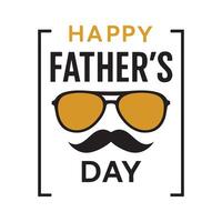 Happy Fathers Day Celebration Greeting Sunglasses Mustache Design vector