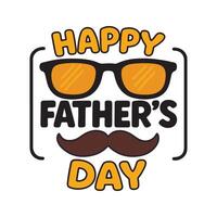 Happy Father's Day Greeting with Sunglasses and Mustache Illustration vector