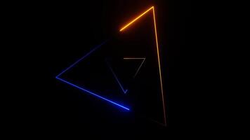 Movement Through Orange and Blue Neon Triangles Background VJ Loop in 4K video