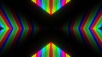Rainbow Neon Rays Disappear Into Distance Background VJ Loop in 4K video