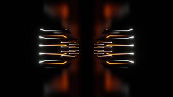 Orange and White Neon Moving to Top in Corridor Background VJ Loop in 4K video
