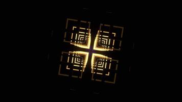 Purple and Yellow Neon Square Shapes Motion Background VJ Loop in 4K video