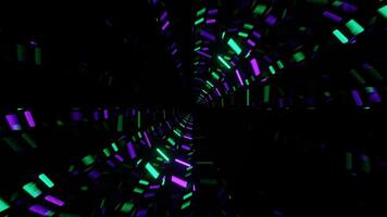 Purple and Turquoise Neon Circles Mirror Tunnel Background VJ Loop in 4K video