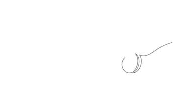 Hand-drawn one-line animation of headphones. Minimalist continuous outline drawing in line art style. Concept of music, sound, and audio. Perfect for audio branding, podcasts, and music projects. video