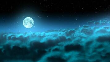 Moon over night clouds loop video