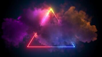 Cloud with glowing color triangle video
