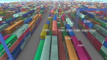 terminal e doca com containers carga ciclo video
