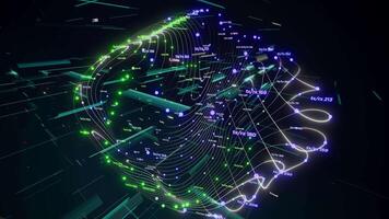 3d futuristic interface loop video