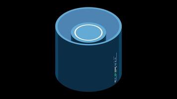 Isometric cloud database animation. Cloud computing and file cloud storage. Modern technology. Motion graphic. Transparent background with alpha video