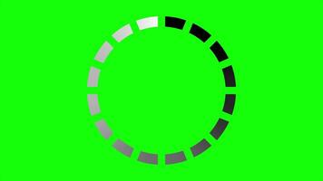 Loading circle animation. Round loading animation. White gradient dotted round loading. Loading animation on green screen. video