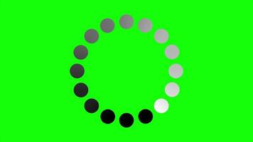 Loading circle animation. Round loading animation. White gradient dotted round loading. Loading animation on green screen, video